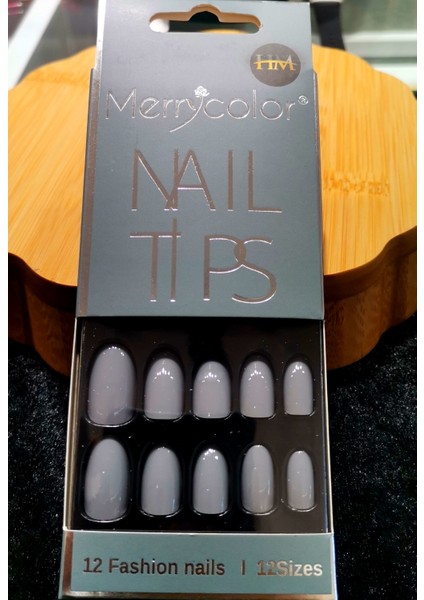 Lüks Gri Takma Tırnak