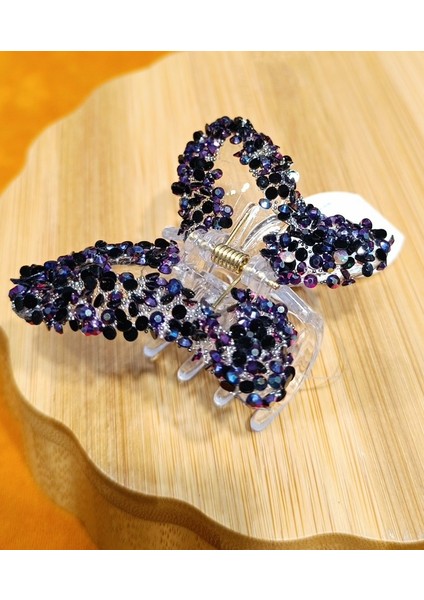 Lüks Gösterişli Parıltılı Kelebek Kıstırma Toka