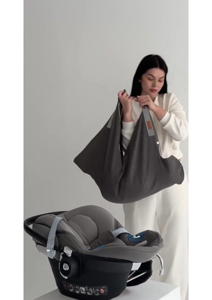 Pamuk Dış Yüzeyli Müslin Astar Bebek Taşıma Çantası