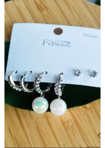 Gümüş Renk Lüks Gösterişli Figürlü Çoklu Küpe