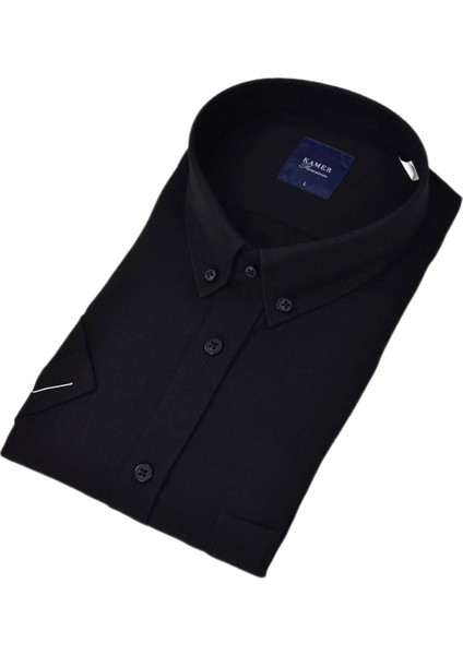 Erkek Klasik Düz Renk Kısa Kol Gömlek Pamuklu 9411 BGL-ST04745