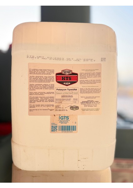 Tessenderlo Kts Potasyum Tiyosülfat Içerikli Sıvı Gübre 20 Litre