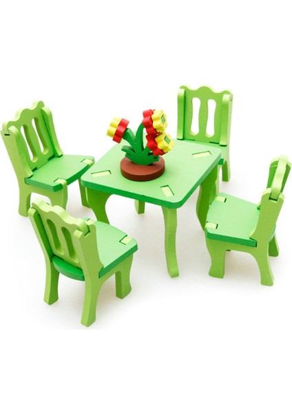 Ahşap 3D Masa Sandalye Maket Oyuncak