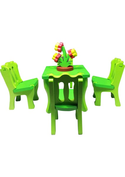 Ahşap 3D Masa Sandalye Maket Oyuncak modelleri