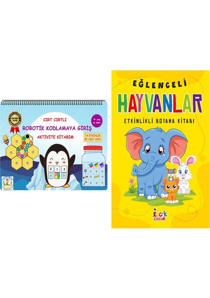 Becerikli Kaşifler Cırt Cırtlı Robotik Kodlamaya Giriş Aktivite Kitabım ve Bıcırık Eğlenceli Hayvanlar Seti 2 Kitap