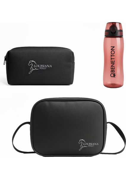 3'lü Set – Termal Beslenme Çantası + Kalemlik + Kırmızı Matara 2450