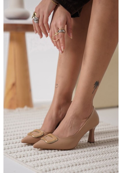 Emery Premium Kadın Nude Topuklu Ayakkabı