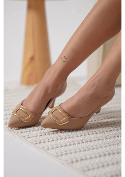 Emery Premium Kadın Nude Topuklu Ayakkabı modelleri