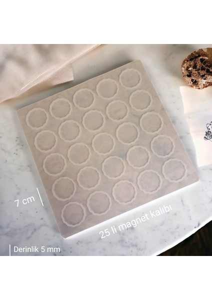 25 Li 7cm Reçine Epoksi Magnet Kalıbı Dalgalı Model