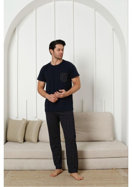 Erkek Ekoseli Cepli Uzun Kollu Pijama Takımı fiyatları