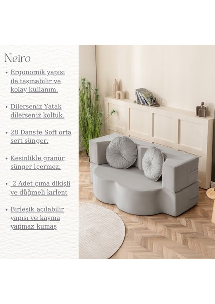 Neiro Çift Kişilik Koltuk & Yataklı & Açılabilen & Aktivite & Sünger & Modern Tv Koltuk modelleri