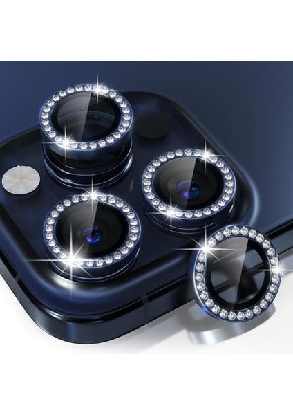 iPhone 15 Pro,15 Pro Max Için, Taşlı, Kamera Lens Koruyucu, Basit Kurulum, Hd Görüntü, Metal Çerçeve, 9h Temperli Cam, Çizilmeye Dayanıklı, Diamond Camera Lens Protector (Mavi Titanyum) fiyatları