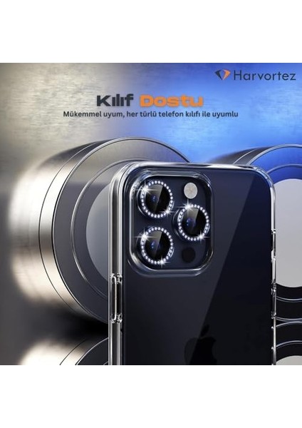 iPhone 15 Pro,15 Pro Max Için, Taşlı, Kamera Lens Koruyucu, Basit Kurulum, Hd Görüntü, Metal Çerçeve, 9h Temperli Cam, Çizilmeye Dayanıklı, Diamond Camera Lens Protector (Mavi Titanyum) modelleri