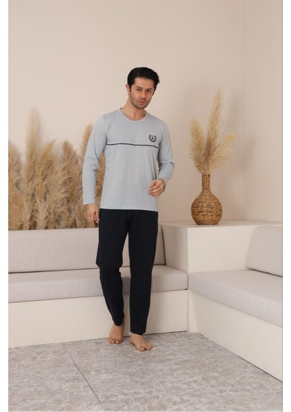 Erkek Pamuklu Baskılı Alt Üst Pijama Takımı