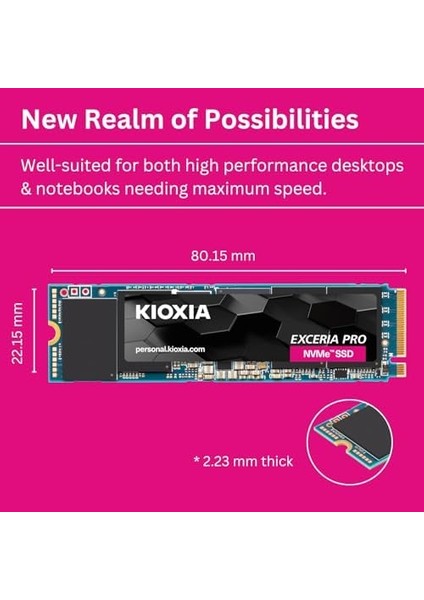 Excerıa Pro 2tb Nvme SSD - M.2 2280, Pcıe Gen4, 7300MB/S Okuma, 6400MB/S Yazma fiyatları