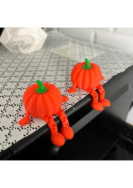 2 Adet Dekoratif Bal Kabağı Figürü, Oturan Biblo, Masa ve Raf Süsü modelleri