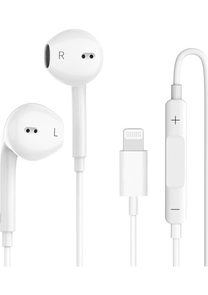 Yıldırım Konnektörlü iPhone Kulaklıkları Için Kablolu Kulaklıklar Tak ve Çalıştır Dahili Mikrofon ve Uzaktan Kumanda Kulaklıkları iPhone 14/13/12/11/xr/xs/x/8/se/pro/pro Max ile Uyumlu Tüm Ios fiyatları