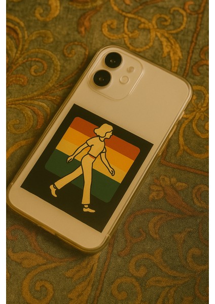 Samsung Galaxy Note 8 Retro Kadın Baskılı Şeffaf Silikon Kılıf