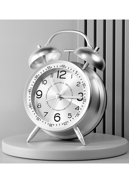 Akar Saniyeli Büyük Boy Nostaljik Analog Çalar Saat - Fosforlu Işıklı Alarmlı Yüksek Ses Hediyelik Saat Beyaz modelleri