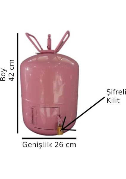 Metal Tüp Kumbara Boy 42 cm En 26 cm Pembe Renk Kilitli Kumbara Şifreli Kilitli modelleri