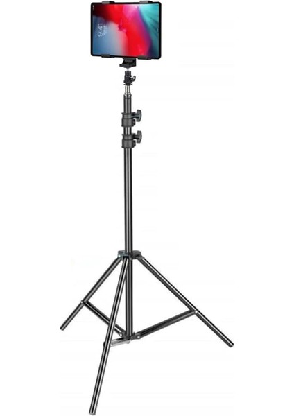 Tablet Tripodu 7-10,1 Inch Tabletler ile Uyumlu 90° Açılı 50 CM-200 cm Açılabilir Katlanabilir Tripod Yayıncı Vlog Youtuber Tripod Ayağı