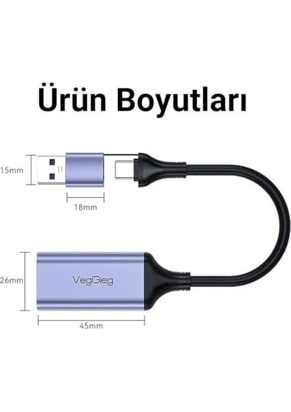 1080P 60Hz HDMI Video Capture Card USB 3.0 ve Type-C Görüntü Yakalama Kartı fiyatları