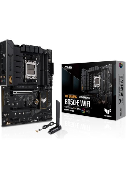 Tuf Gaming B650-E Wıfı Amd B650 Am5 Ddr5 8000 Dp HDMI 3x M2 Usb3.2 Wifi 6e + Bt Aura Rgb 2.5gbit Lan Atx Tuf Protectıon, Q-Design, Armoury Crate, Anakart