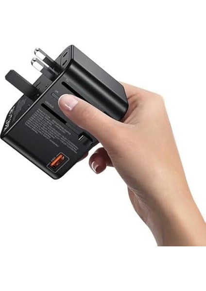 Seyahat Priz Dönüştürücü Adaptör, 45W Şarj Cihazı, 2x USB Girişi, 3x Type-C Girişi, Uluslararası Güç Adaptörü, Us, Uk, Eu, Au Evrensel Uyum modelleri