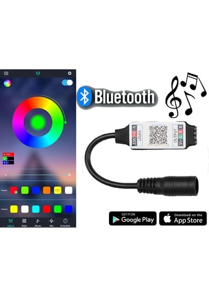 Şerit LED Set Tak Çalıştır Bluetoothlu ve Müziğe Duyarlı 5050 3 Çipli Iç Mekan Silikonsuz (1 Metre) modelleri