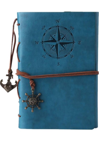 Vintage Doldurulabilir Notebook, Birinci Sınıf Pu-Deri Klasik Kabartmalı Trl Journal Günlük Boş Sayfa ve Retro Kolye Ucu