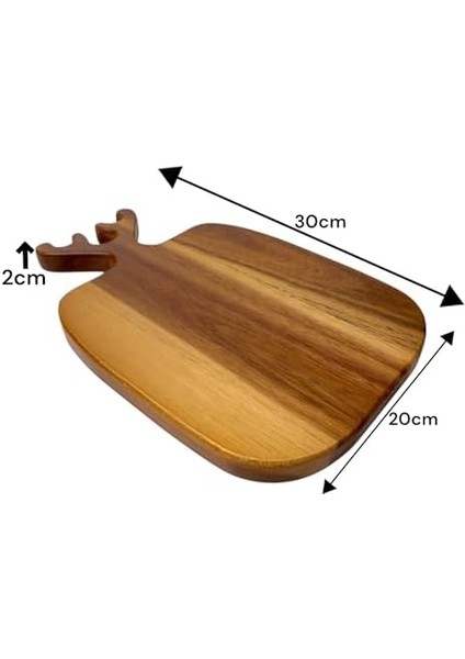 Geyik Boynuzu Akasya Kesme Tahtası Antibakteriel Yıkanabilir Doğrama Tahtası Dikdörtgen | Yıkanabilir Akasya Kesme Tahtası, Hijyenik ve Dayanıklı Doğrama Işleriniz Için Ideal (30 * 20 * 2cm) modelleri