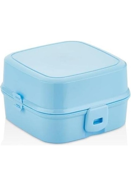 Bölmeli Beslenme Kutusu, Çocuk Kahvaltı Saklama Kabı, Öğrenci Okul Piknik Kamp Iş, Öğle Yemeği Yiyecek Koyma Çantası (Açık Mavi - Resimsiz)