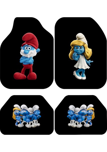 Desenli Dekoratif 4'lü Oto Paspas Takımı Tüm Araçlara Uygun Leke Tutmaz Makinede Yıkanabilir Universal Kalıp