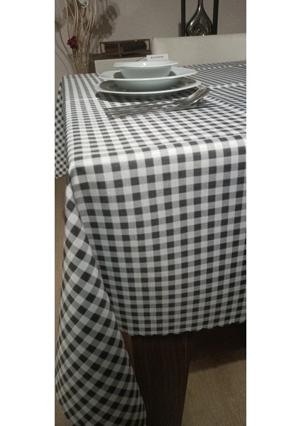 Pötikareli Dertsiz Masa Örtüsü, Sofra Bezi, Piknik Örtüsü - Küçük Kare Desen (140X180CM Dikdörtgen)