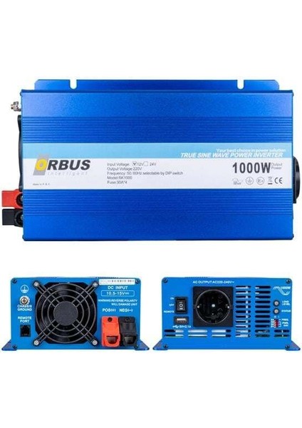 Orbus 12V 1000 Watt Tam Sinüs İnvertör