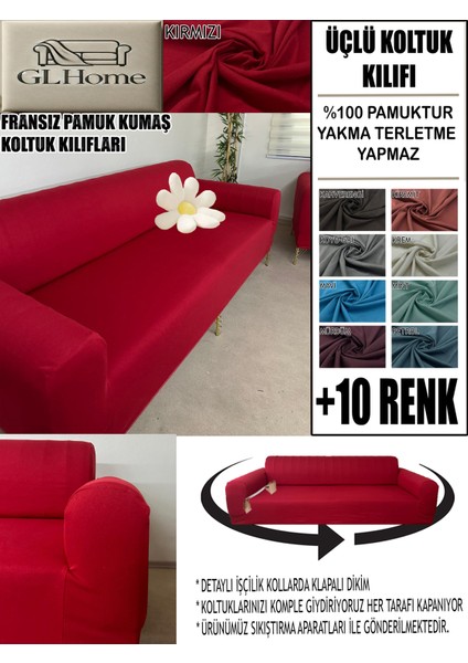 %100 Pamuk Fransız Kumaş 3 Lü Komple Giydirme Kanepe & Çekyat, Bohem, Porto, Vb. Model Koltuk Kılıfı