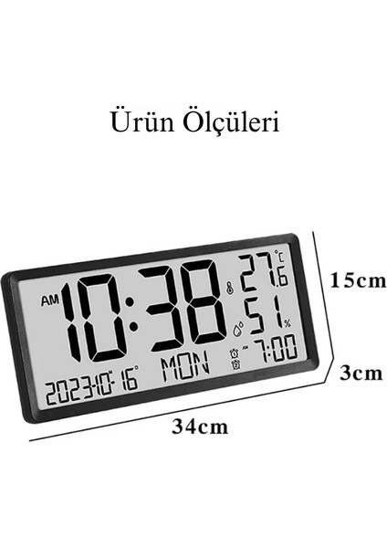 Çok Fonksiyonlu LCD Ekran Dijital Duvar Masa Saati Zaman Çift Alarm Tarih Sıcaklık Nem indirimleri