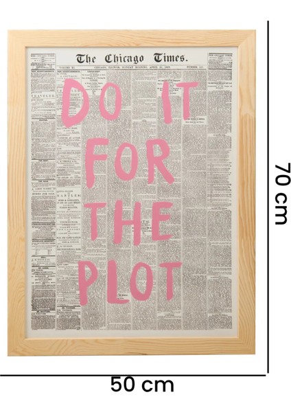 Deco Do It For The Plot Duvar Panosu - Pembe / Siyah - 50x70 cm indirimleri