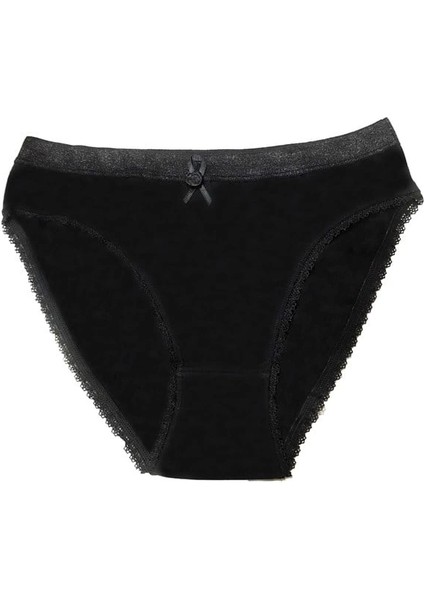 Şahinler Kadın Için Dantel Kenarlı Siyah Renk Bikini Külot B223