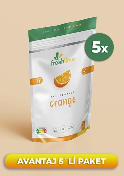 5`li Avantaj Paket Portakal Kuru Meyve Cipsi - 100 gr