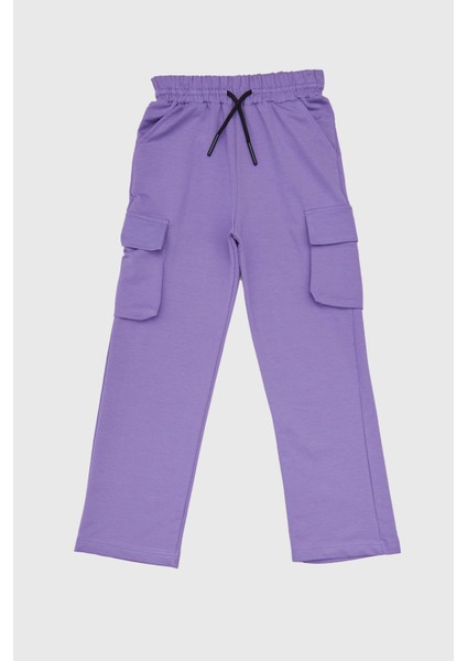 Beli Lastikli Kargo Cep Kız Çocuk Eşofman Altı