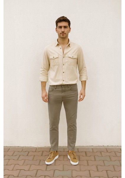 Fermuarlı Straight Jean Pantolon