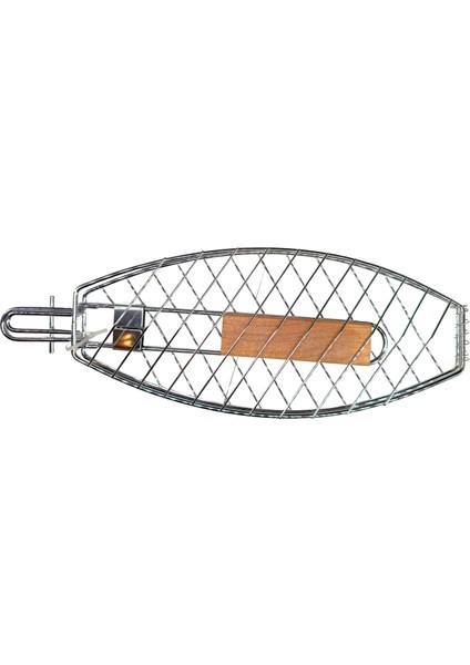 Paslanmaz Çelik Balık Izgara Teli Ahşap Saplı 30X13 cm Izgara Alanı - 318G modelleri