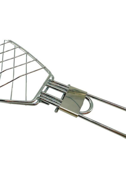 Paslanmaz Çelik Balık Izgara Teli Ahşap Saplı 30X13 cm Izgara Alanı - 318G indirimleri