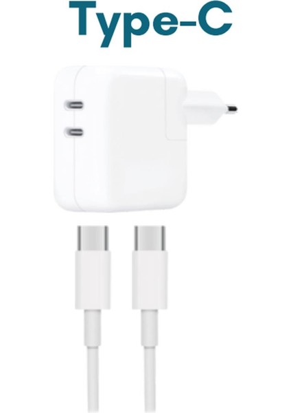 Yeni Nesil Çift Çıkışlı Typc-E Şarj Cihazı 50W Hızlı Iphone Uyumlu