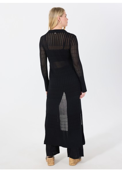 Bisiklet Yaka Düz Siyah Standart Kadın Elbise 50535494 indirimleri