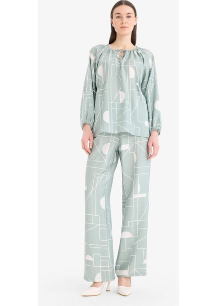 Regular Fit Desenli Uzun Kollu Bluz D8681AX25SP fiyatları