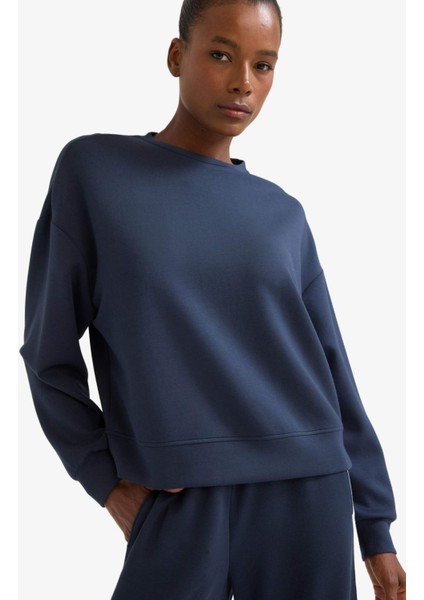 fit Oversize Geniş Kalıp Bisiklet Yaka Modal Sporcu SWEATSHIRT E8954AX25AU fırsatları