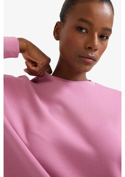 fit Oversize Geniş Kalıp Bisiklet Yaka Modal Sporcu SWEATSHIRT E8954AX25AU indirimleri