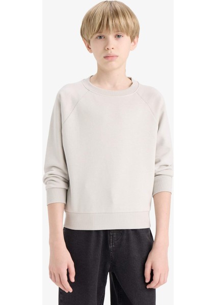 Erkek Çocuk Bisiklet Yaka Basic Düz Okul Sweatshirt E8415A825AU modelleri